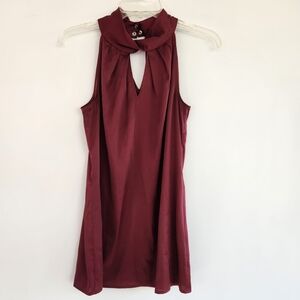 White House Black Market Burgundy Keyhole Mini Dress